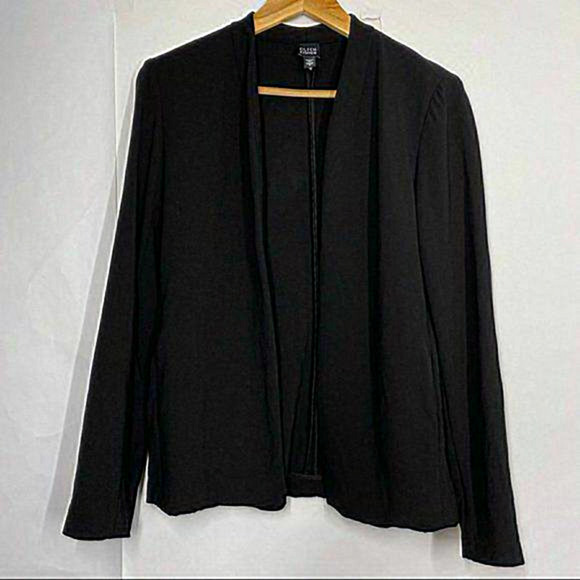 Eileen Fisher Black Jacket‎ Blazer Open Front Size Small - Picture 1 of 7